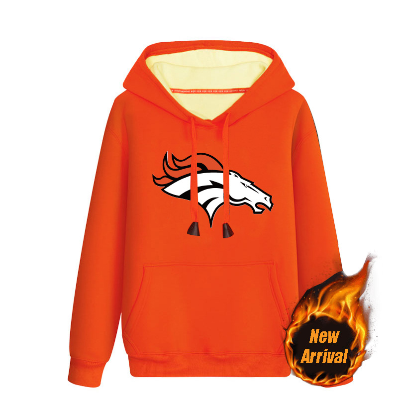 Men's Denver Broncos Orange 70％cotton 30％polyester Cashmere Thickening version NFL Hoodie